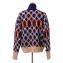 ソニアリキエル (SONIA RYKIEL) ハイネックロゴセーター ウールジャガード ネイビー柄