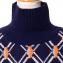 ソニアリキエル (SONIA RYKIEL) ハイネックロゴセーター ウールジャガード ネイビー柄