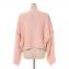 ラフシモンズ (RAF SIMONS) リバースドジャージーニット・ショートオーバーサイズドセーター ウール オフホワイトピンク