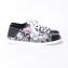 アレキサンダーマックイーン (Alexander McQueen) ローカット花柄スニーカー レザー ブラック