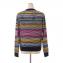 ミッソーニ (Missoni) 丸襟セーター 羊毛レーヨン マルチボーダーブラック