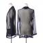 エリカ カヴァリーニ セミクチュール (ERIKA CAVALLINI semi-couture) シースルーブラウスジャケット シルクシフォン ブラック 30% OFF