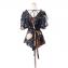 アントニオマラス (ANTONIO MARRAS) リボン付き半袖ブラウス シルク ボタニカルプリント