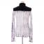 プロエンザスクーラー (Proenza Schouler) ハイネックカットソー ベロア ブラックプリント