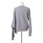 メゾン マルジェラ (Maison Margiela) ショート丈Vネック変形セーター ウールカシミア ライトグレー
