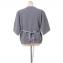 エムエムシックス メゾンマルジェラ (MM6 MAISON MARGIELA) ベストレイヤードmargiela6ロゴクロップドトップス ジャージー グレー