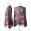 ジャンバティスタ ヴァリ (Giambattista Valli) ノーカラー長袖ブラウス シルクオーガンジー ブラックレッド