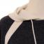 ジェイクベルフォート (JAKE BELFORT) 袋ジャガードバックロゴフーデッドセーター カシミヤハイゲージ チャコールオフホワイト