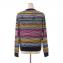 ミッソーニ (Missoni) 丸襟セーター 羊毛レーヨン マルチボーダーブラック