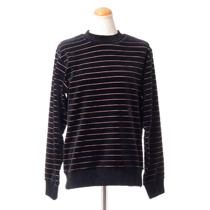 ソニアリキエル (SONIA RYKIEL) ロゴ入り長袖トップス ベロア オレンジラメ入りブラック 30% OFF