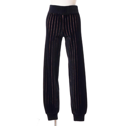 ソニアリキエル (SONIA RYKIEL) ストレッチパンツ ベロア オレンジラメ入りブラック 30% OFF