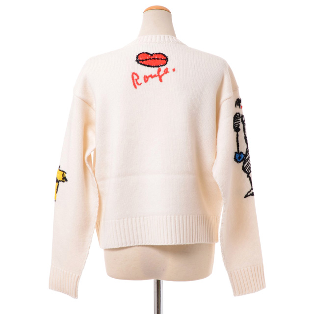 ソニアリキエル (SONIA RYKIEL) 刺繍入りセーター ウール ホワイト