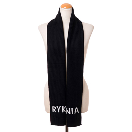 ソニアリキエル (SONIA RYKIEL) ロゴインターシャマフラー メリノウール ブラック