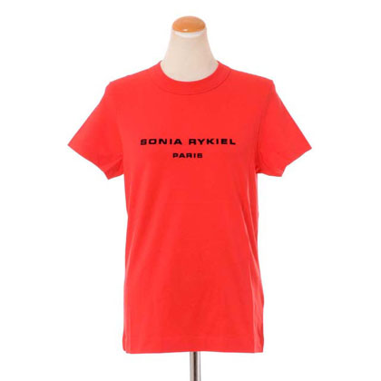 ソニアリキエル (SONIA RYKIEL) ロゴ入り半袖カットソー コットンジャージー ルージュ