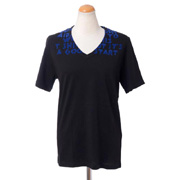 メゾン マルジェラ (Maison Margiela) エイズTシャツ コットン ブラック・ブルー