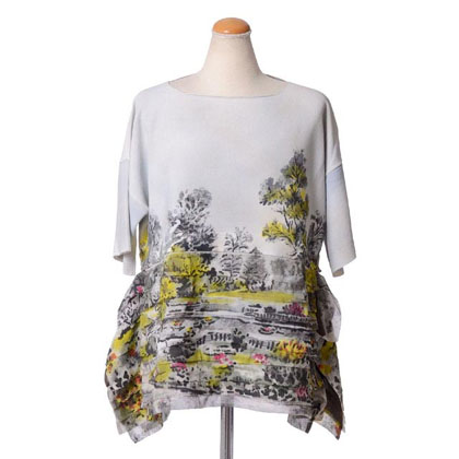 アントニオマラス (ANTONIO MARRAS) フリルニット リバーシブル半袖 ボタニカルプリント