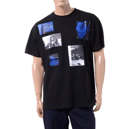 ラフシモンズ (RAF SIMONS) 6ピクチャーズプリントビッグフィットTシャツ コットン ブラック 30% OFF