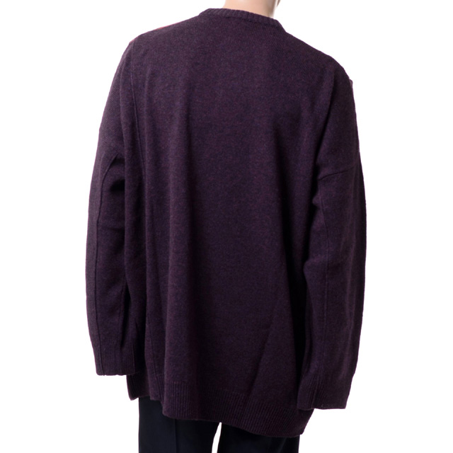 RAF SIMONS ラフシモンズ 20SS OVERSIZE ROUNDNECK SWEATER WITH PATCHES オーバーサイズ ラウンドネック パッチ ニット セーター ネイビー 201-834-50010-00044