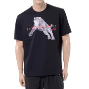 ブラックバレット (BLACKBARRETT) バイニールバレット by neil barrett 3Dメッシュタイガープリントクルーネック半袖Tシャツ コットン ブラック 30% OFF