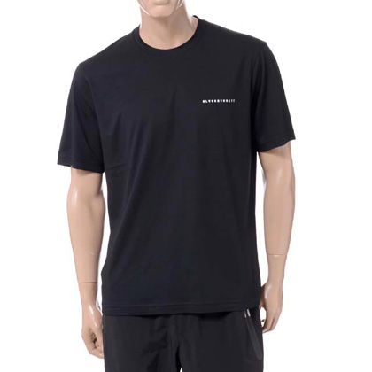 ブラックバレット (BLACKBARRETT) バイニールバレット by neil barrett ロゴプリントクルーネック半袖Tシャツ コットン ブラック 30% OFF