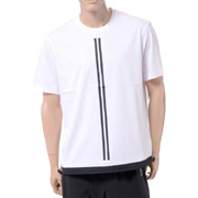 ブラックバレット (BLACKBARRETT) バイニールバレット by neil barrett ダブルストライプクルーネックイージーフィットTシャツ コットン ホワイト 30% OFF