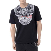 ブラックバレット (BLACKBARRETT) バイニールバレット by neil barrett 3Dメッシュスカルプリントクルーネック半袖Tシャツ コットン ブラック 30% OFF
