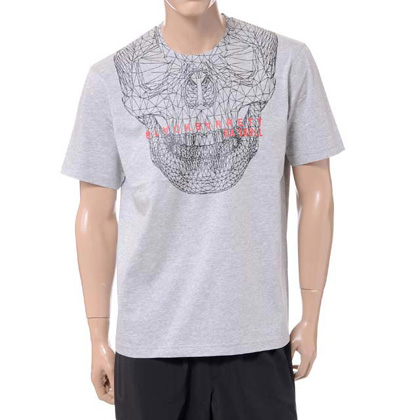 ブラックバレット (BLACKBARRETT) バイニールバレット by neil barrett 3Dメッシュスカルプリントクルーネック半袖Tシャツ コットン グレー 30% OFF