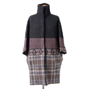 アントニオマラス (ANTONIO MARRAS) パッチワークニットコート ミックス グレーベース
