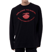 ラフシモンズ (RAF SIMONS) ハイウェイアイプリントロングTシャツ コットン ブラック 30% OFF