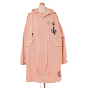 ラフシモンズ (RAF SIMONS) ミディアムレングスパーカ・モッズコート コットン サーモンピンク