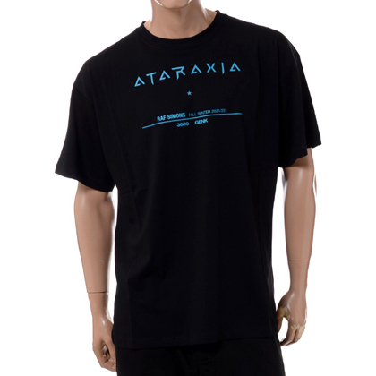 ラフシモンズ (RAF SIMONS) アタラクシア・ビッグフィットツアーTシャツ コットン ブラック 30% OFF