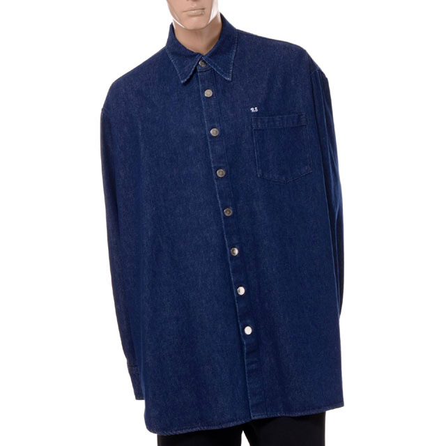 ラフシモンズ (RAF SIMONS) ビッグフィットデニムシャツ コットン