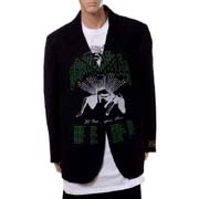 ラフシモンズ (RAF SIMONS) Oversized school uniform blazer Grimcrawler ポリエステル ブラック