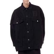 ラフシモンズ Oversized Solemn-X denim jacket コットン ブラック