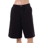 ラフシモンズ (RAF SIMONS) Wide denim shorts with double pleats コットン ブラック