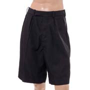 ラフシモンズ (RAF SIMONS) Wide fit kneelength shorts with double pleats ナイロン ブラック 30% OFF