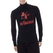 ラフシモンズ (RAF SIMONS) Turtleneck with Detached print and R embroidery モダールエラスタン ブラック