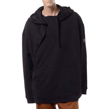 ラフシモンズ (RAF SIMONS) Regular fit hoodie with knot hood コットン ブラック