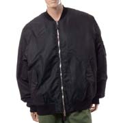 ラフシモンズ (RAF SIMONS) Classic bomber Detached print リサイクルナイロン ブラック