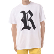 ラフシモンズ Big fit T-shirts with R print on front コットン ホワイト