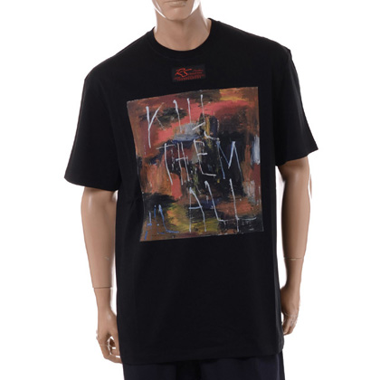 ラフシモンズ (RAF SIMONS) Oversized T-shirt Kill them all Tシャツ コットン ブラック 30%OFF