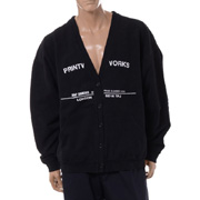 ラフシモンズ (RAF SIMONS) Tour cardigan カーディガン コットン ブラック 30%OFF