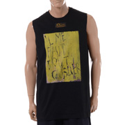 ラフシモンズ (RAF SIMONS) Sleeveless oversized T-shitrt Il me faut tout スリーブレスTシャツ コットン ブラック 30%OFF