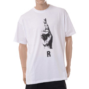 ラフシモンズ Oversized T-shirt with hand sign print コットン ホワイト