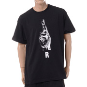 ラフシモンズ (RAF SIMONS) Oversized T-shirt with hand sign print コットン ブラック 30%OFF