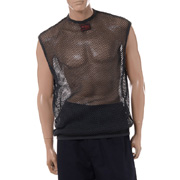 ラフシモンズ (RAF SIMONS) Sleeveless net top スリーブレス　 コットン ダークグレー 30%OFF