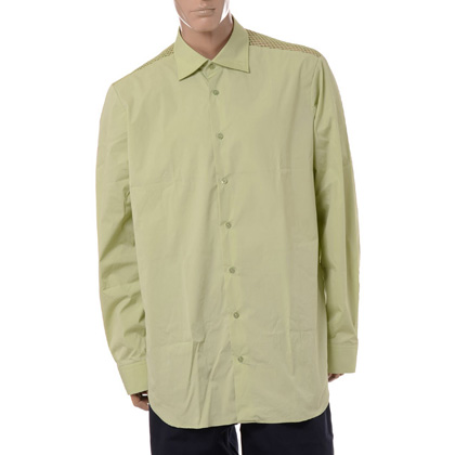 ラフシモンズ (RAF SIMONS) Classic shirt with net insert シャツ コットン ライトグリーンミント 30%OFF