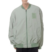 ラフシモンズ (RAF SIMONS) Classic bomber with leather patch ボンバージャケット ライトグリーン 30%OFF