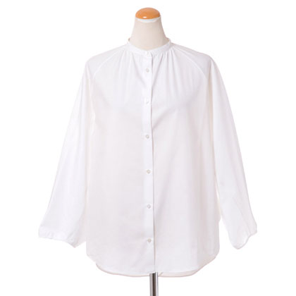アスペジ (ASPESI) スタンドカラーシャツ コットン ホワイト