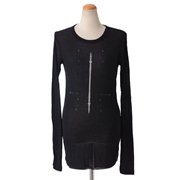 アンドゥムルメステール ann demeulemeester リブロングラインカットソー ブラック